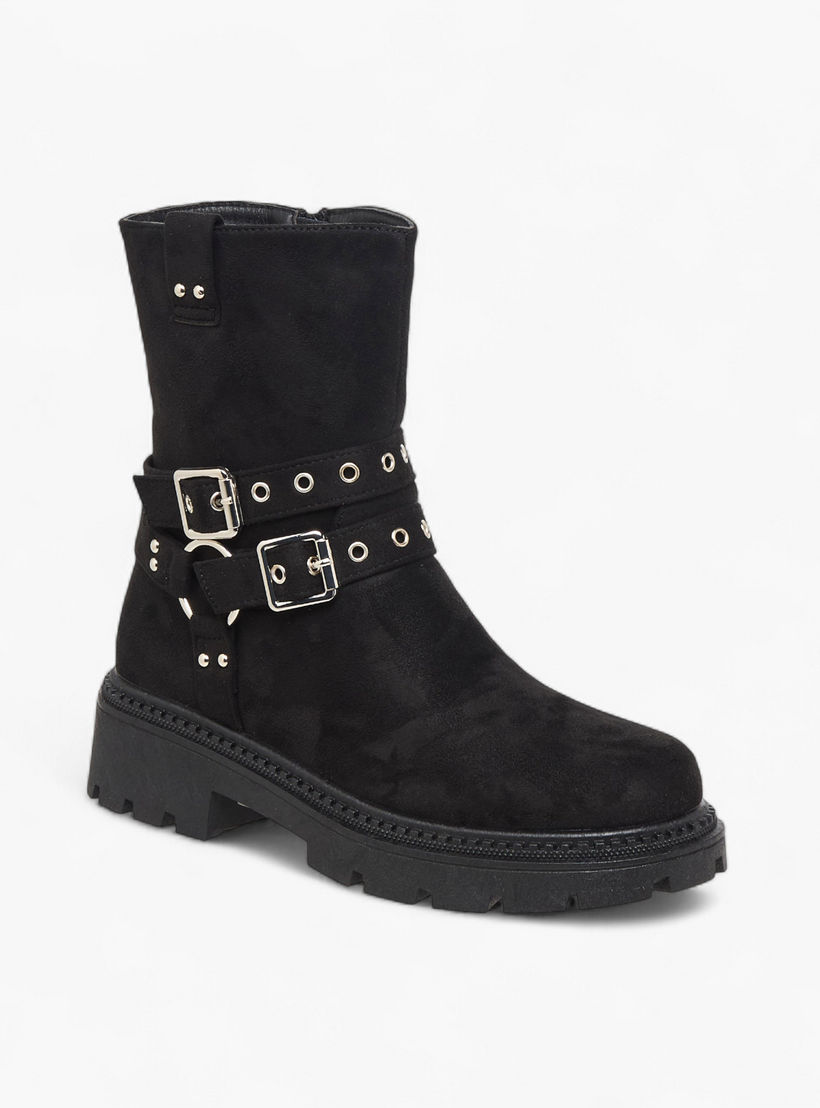 Flora Bella Women Buckle Detail Ankle Boots-women-shoes-boots-image-2