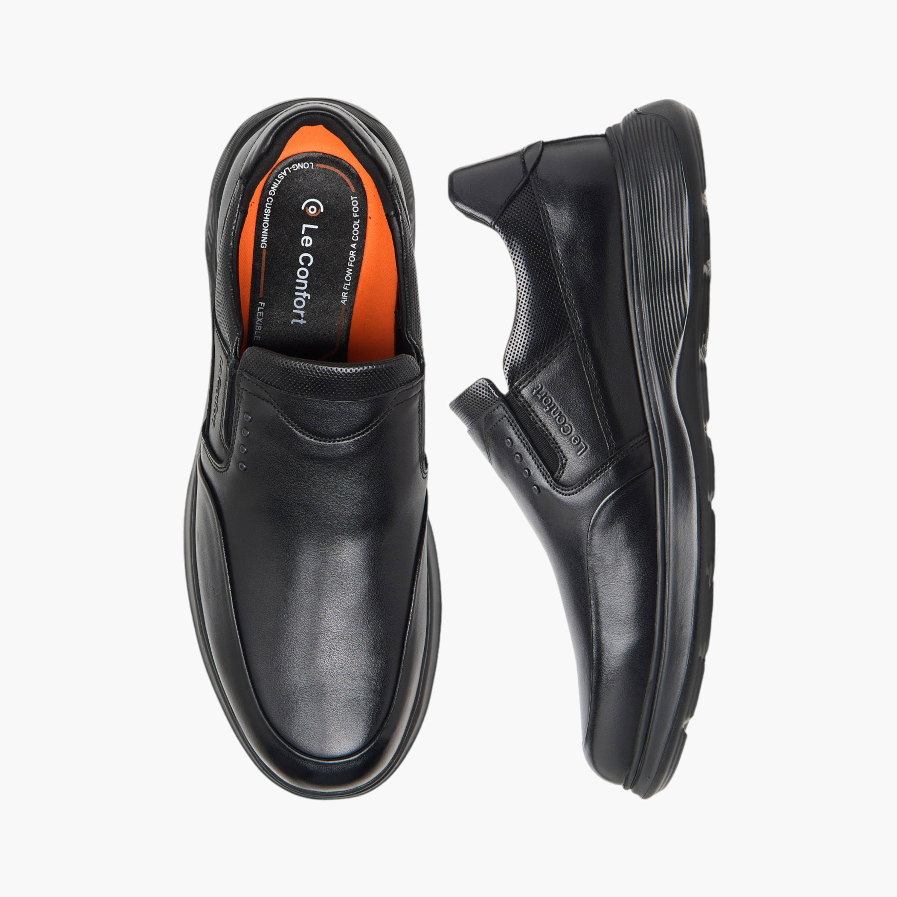 حذاء خفيف جلد سهل الارتداء بنقوش الشعار من لو كونفورت -men-shoes-formalshoes-image-1
