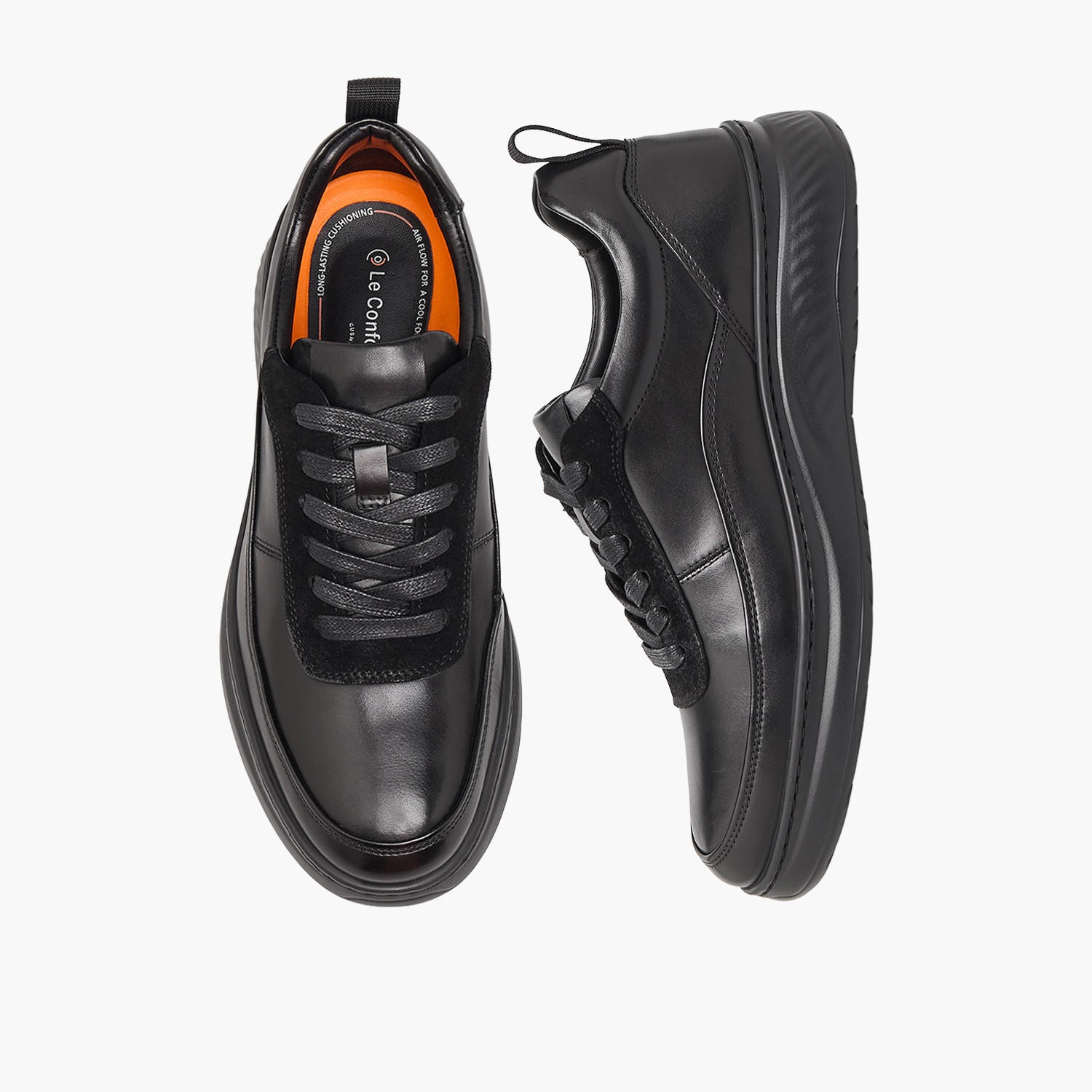 حذاء سنيكرز جلد للكاحل ورباط إغلاق للرجال من لو كونفورت-men-shoes-sneakers-image-1