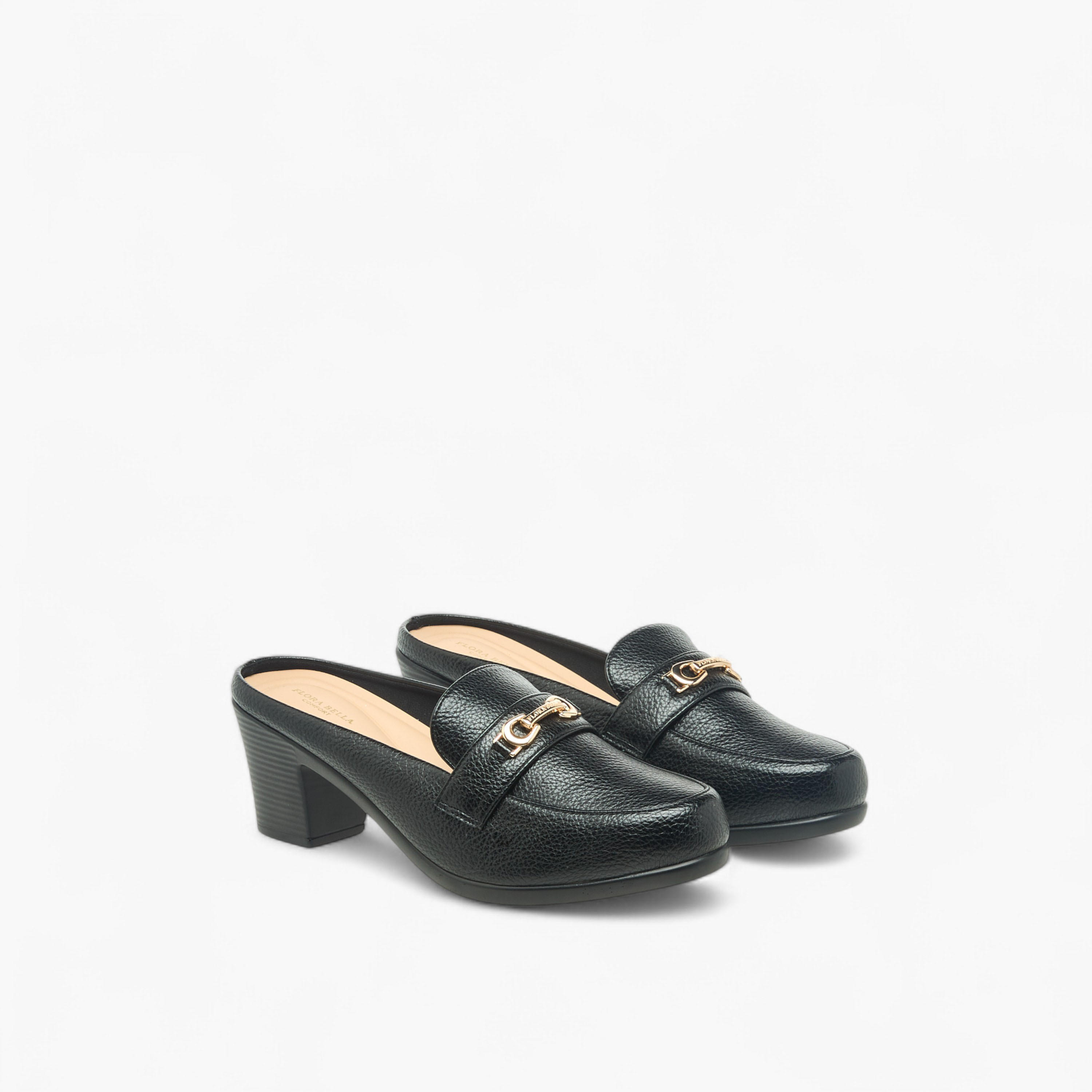 حذاء بكعب سميك وإبزيم زينة للنساء من فلورا بيلا-women-shoes-heels-image-1