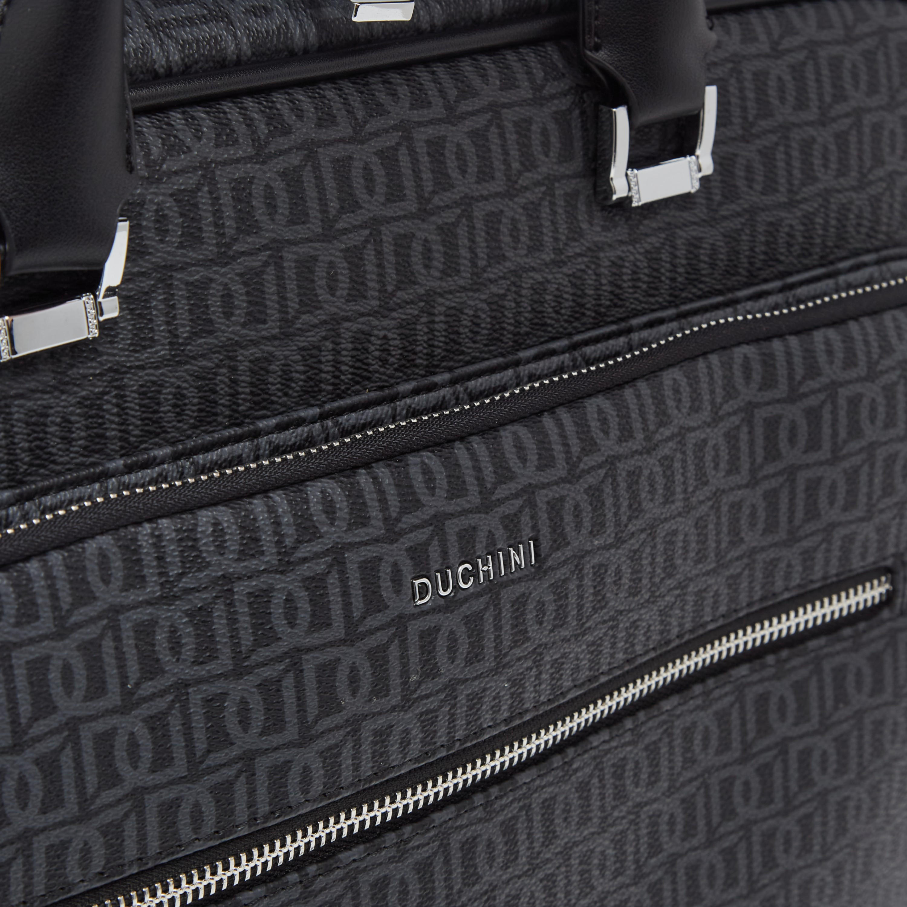 Duchini All-Over Monogram Print Laptop Bag with Handles and Adjustable Strap-men-bags-image-5