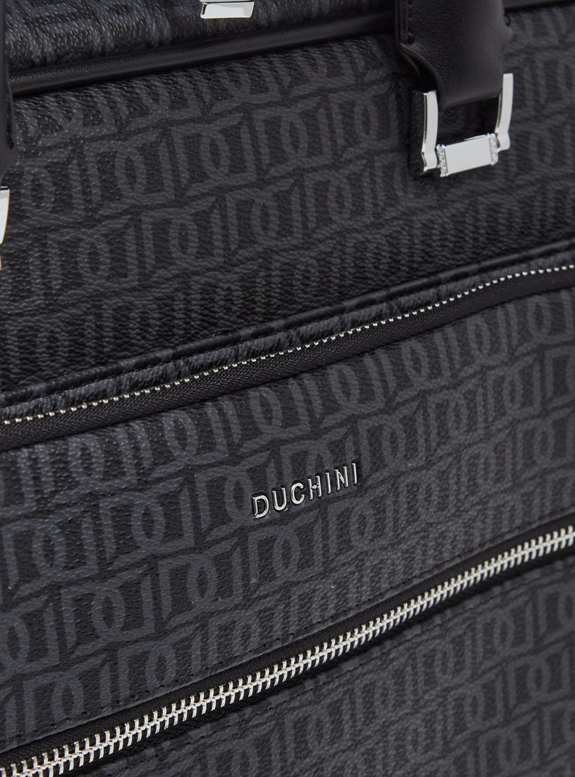 Duchini All-Over Monogram Print Laptop Bag with Handles and Adjustable Strap-men-bags-image-5
