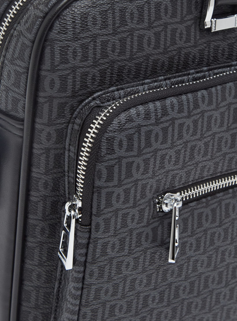 Duchini All-Over Monogram Print Laptop Bag with Handles and Adjustable Strap-men-bags-image-6