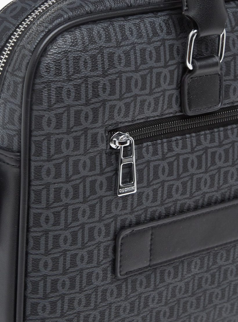 Duchini All-Over Monogram Print Laptop Bag with Handles and Adjustable Strap-men-bags-image-7