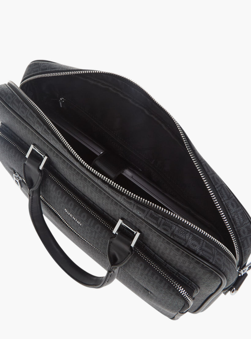 Duchini All-Over Monogram Print Laptop Bag with Handles and Adjustable Strap-men-bags-image-9