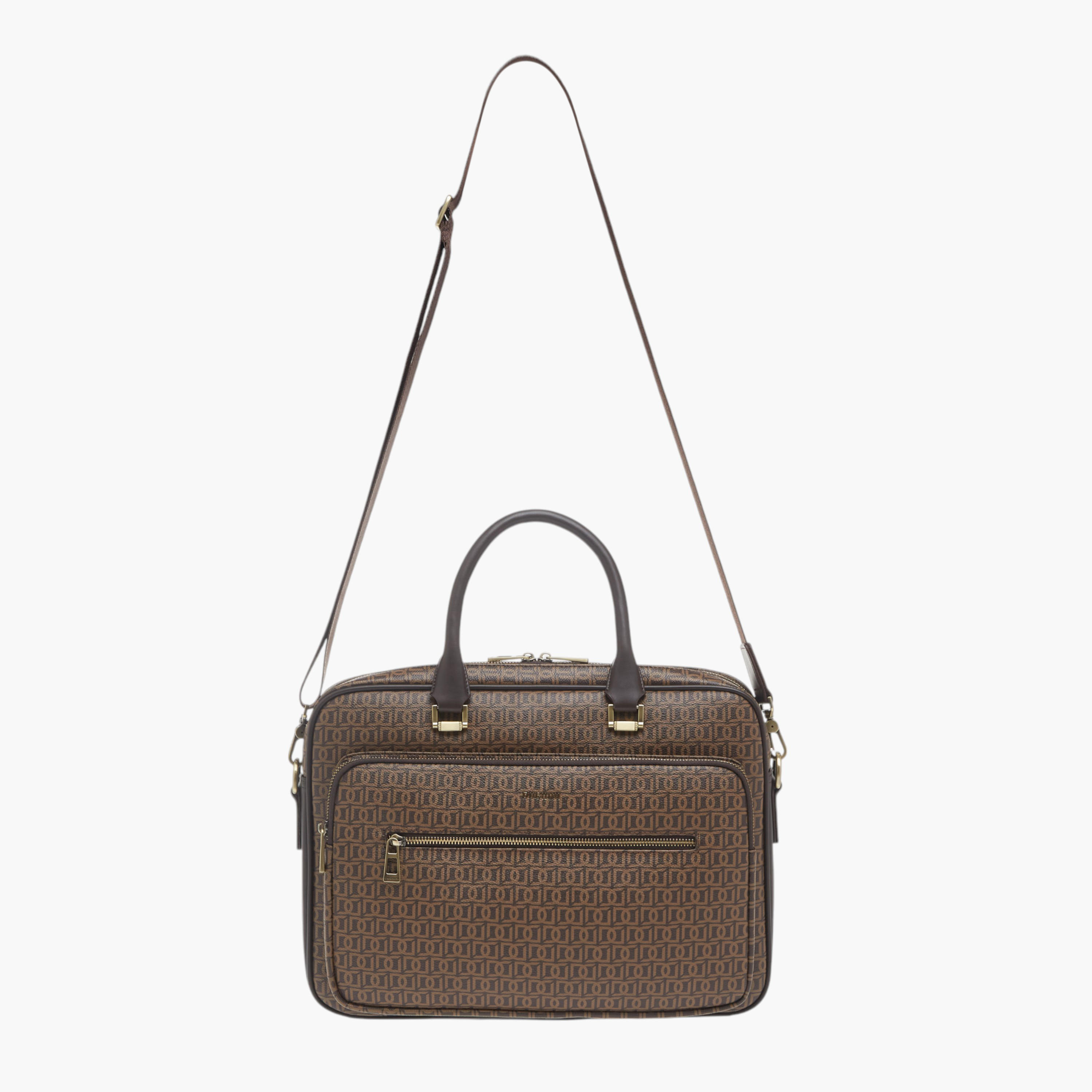 شنطة لابتوب بطبعة مونوغرام مع مقابض وحزام قابل للتعديل من دوتشيني-men-bags-image-2