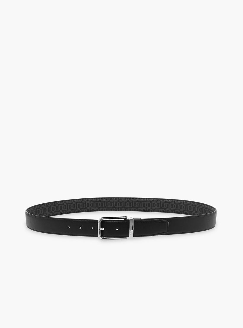 Duchini Men's Monogram Print Belt with Pin Buckle Closure-men-beltsandwallets-belts-image-4