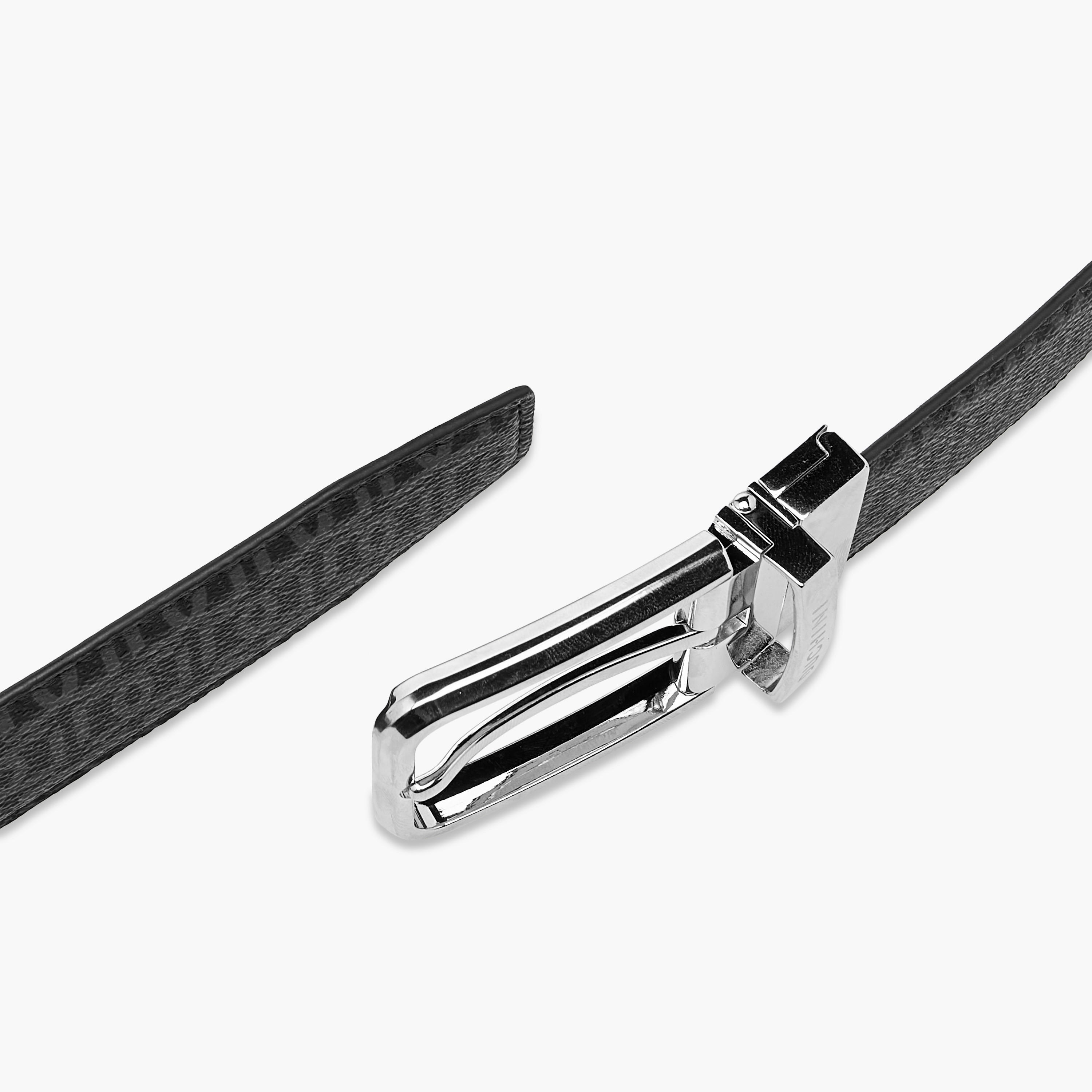 Duchini Men's Monogram Print Belt with Pin Buckle Closure-men-beltsandwallets-belts-image-6
