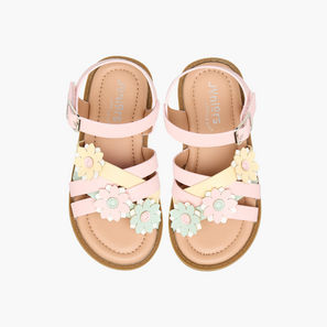 Juniors Girls Hook & Loop Flat Sandals-girls-shoes-image-1