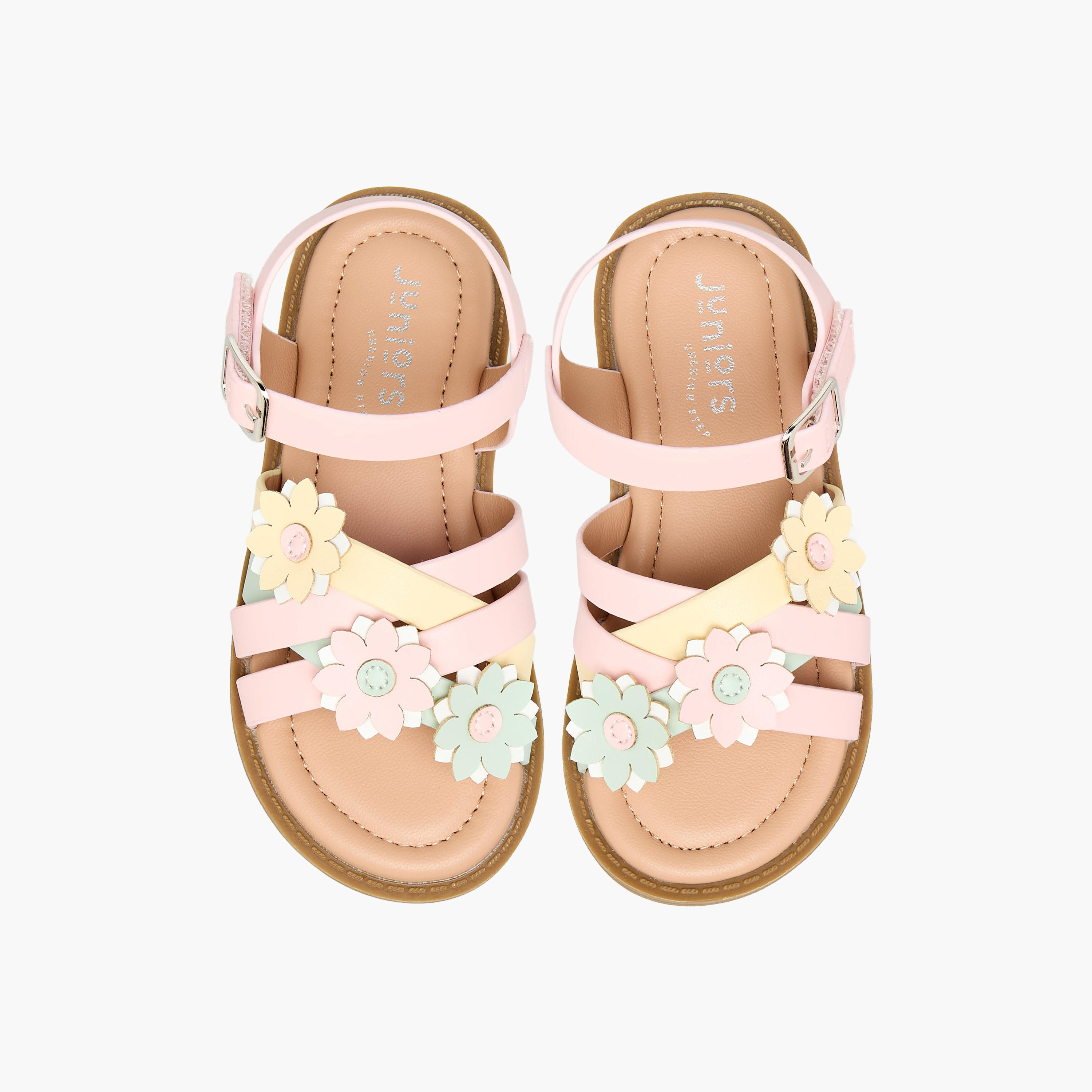 صندل مسطح بشريط إغلاق لاصق للبنات من جونيورز-girls-shoes-sandals-image-1