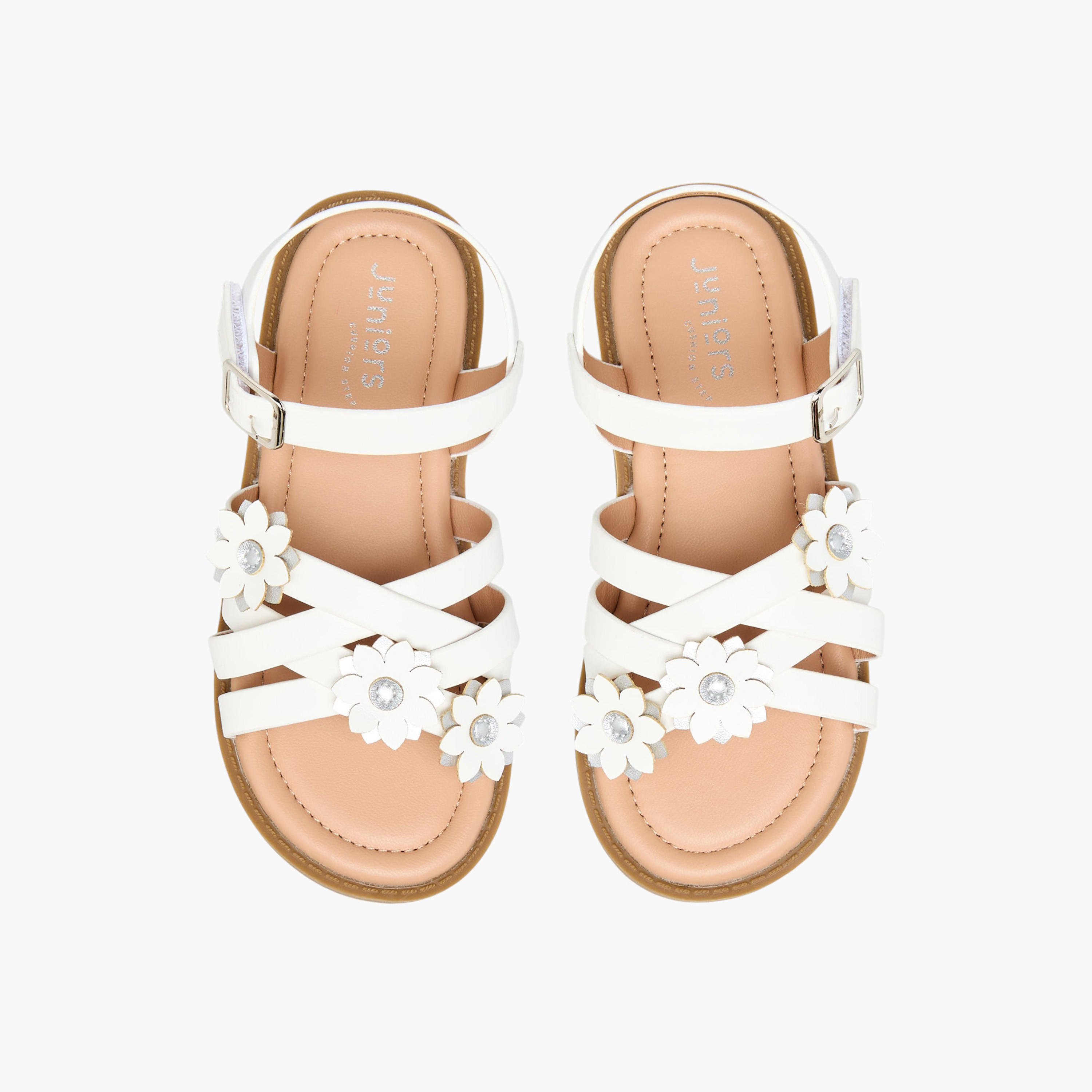 Juniors Girls Hook & Loop Flat Sandals-girls-shoes-sandals-image-1