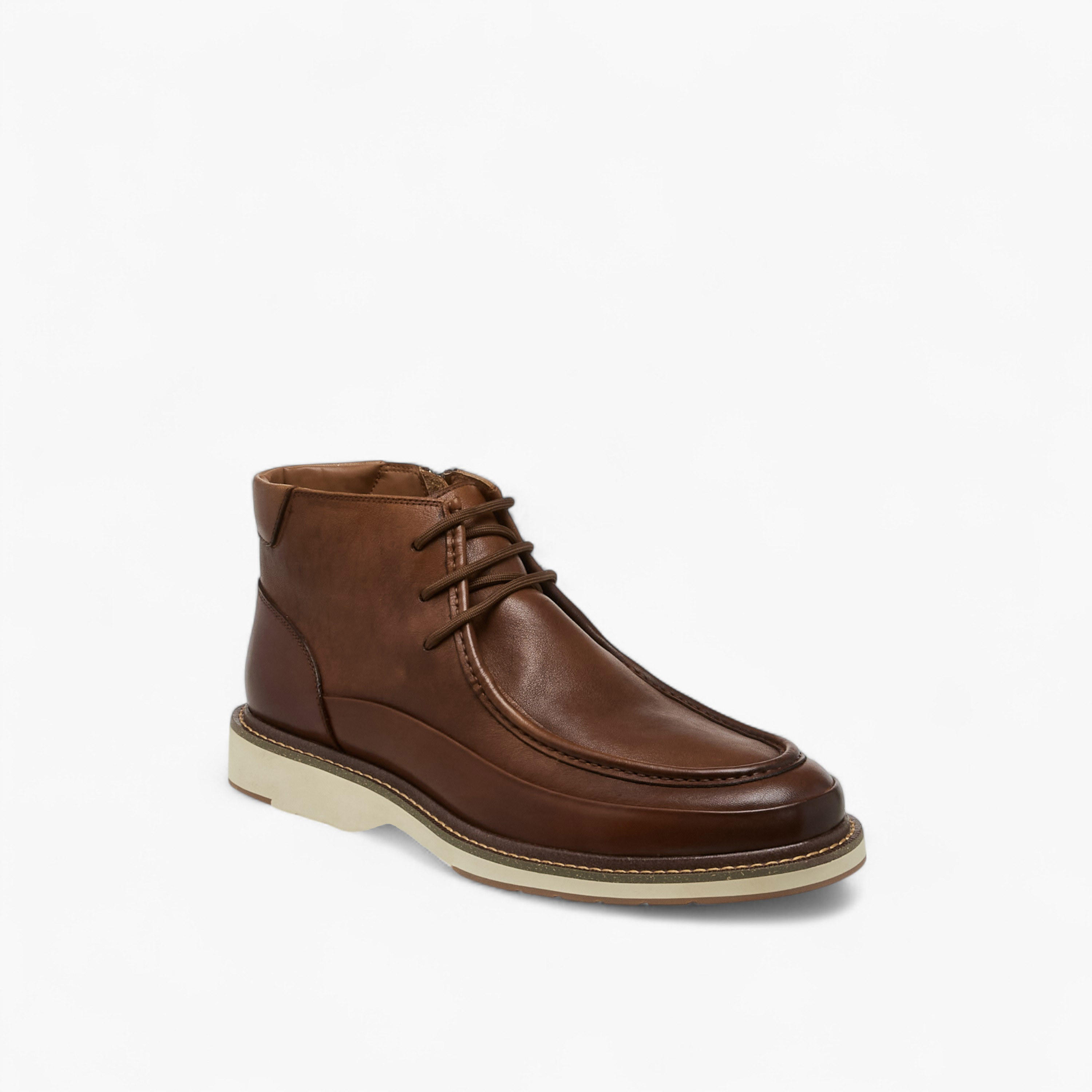 Duchini Men Lace-Up Leather Chukka Boots-men-shoes-boots-image-2