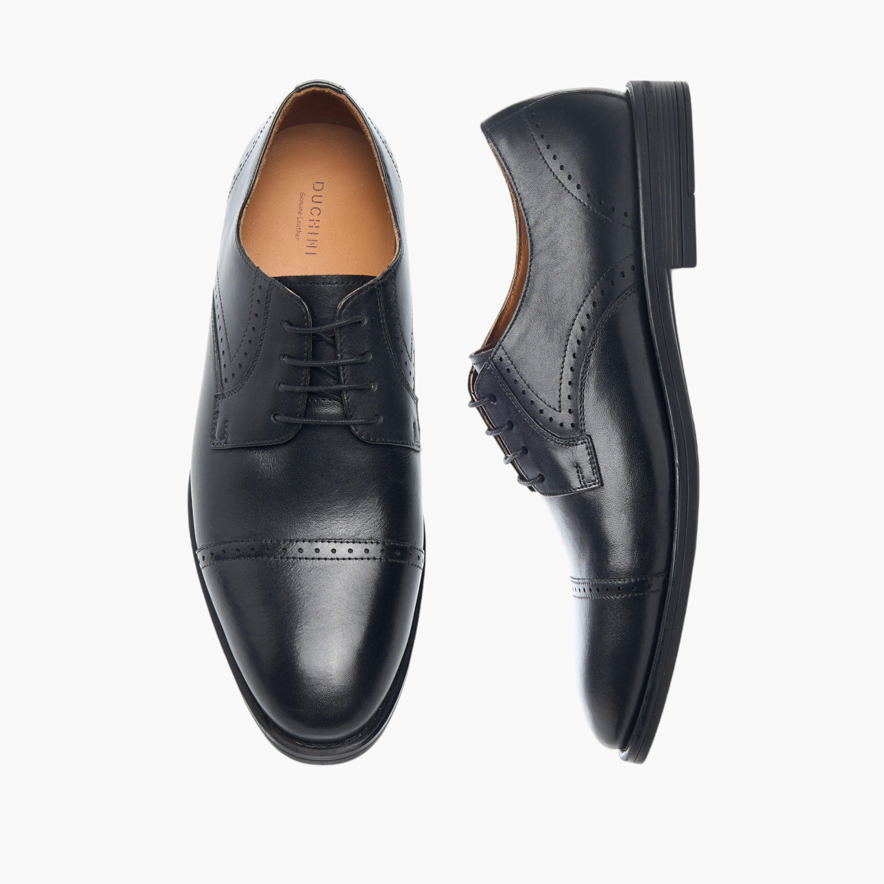 Duchini Men Genuine Leather Lace-Up Derby Shoes-men-shoes-formalshoes-image-1