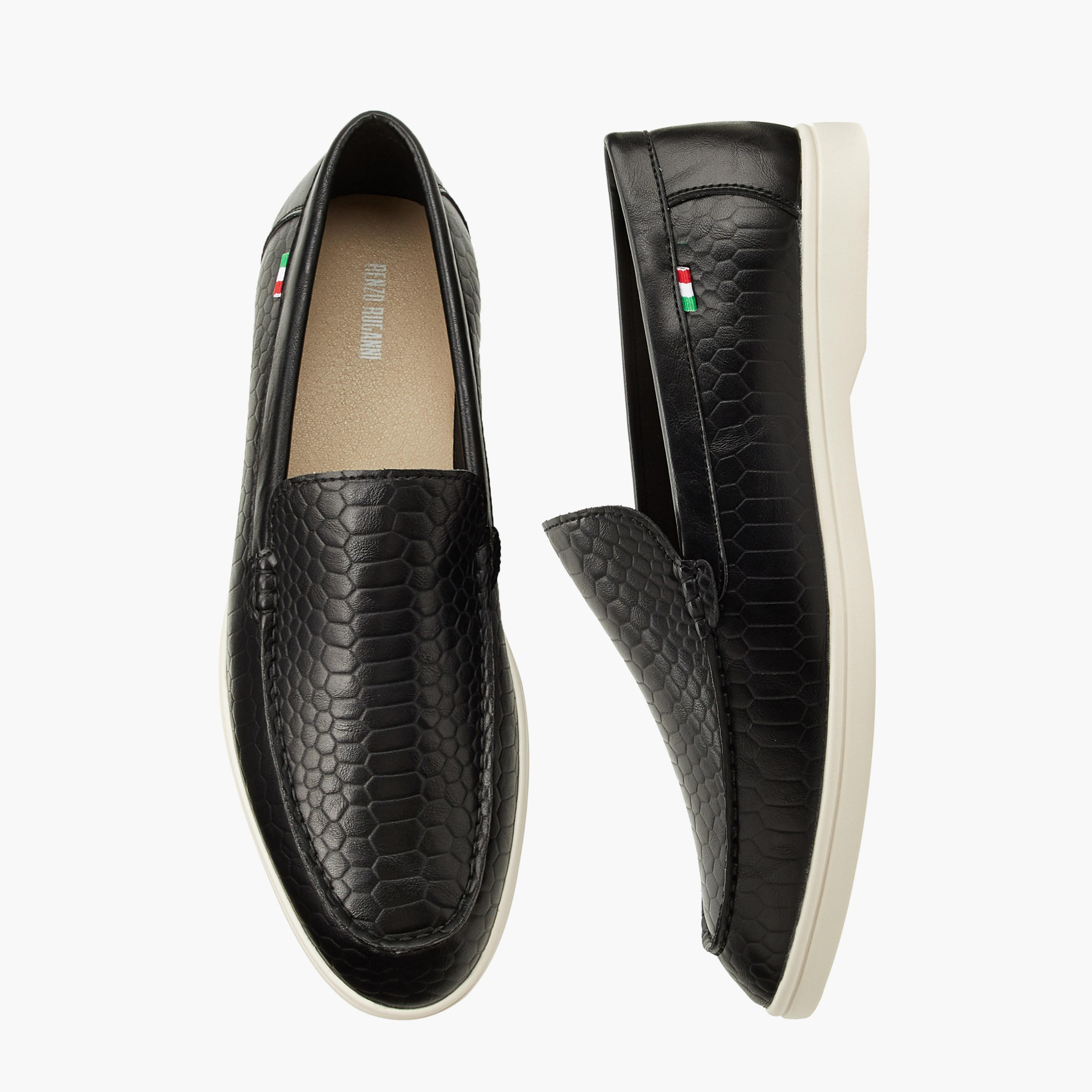 حذاء لوفر بارز الملمس سهل الارتداء للرجال من رينزو روجاني-men-shoes-loafersandmoccasins-image-1