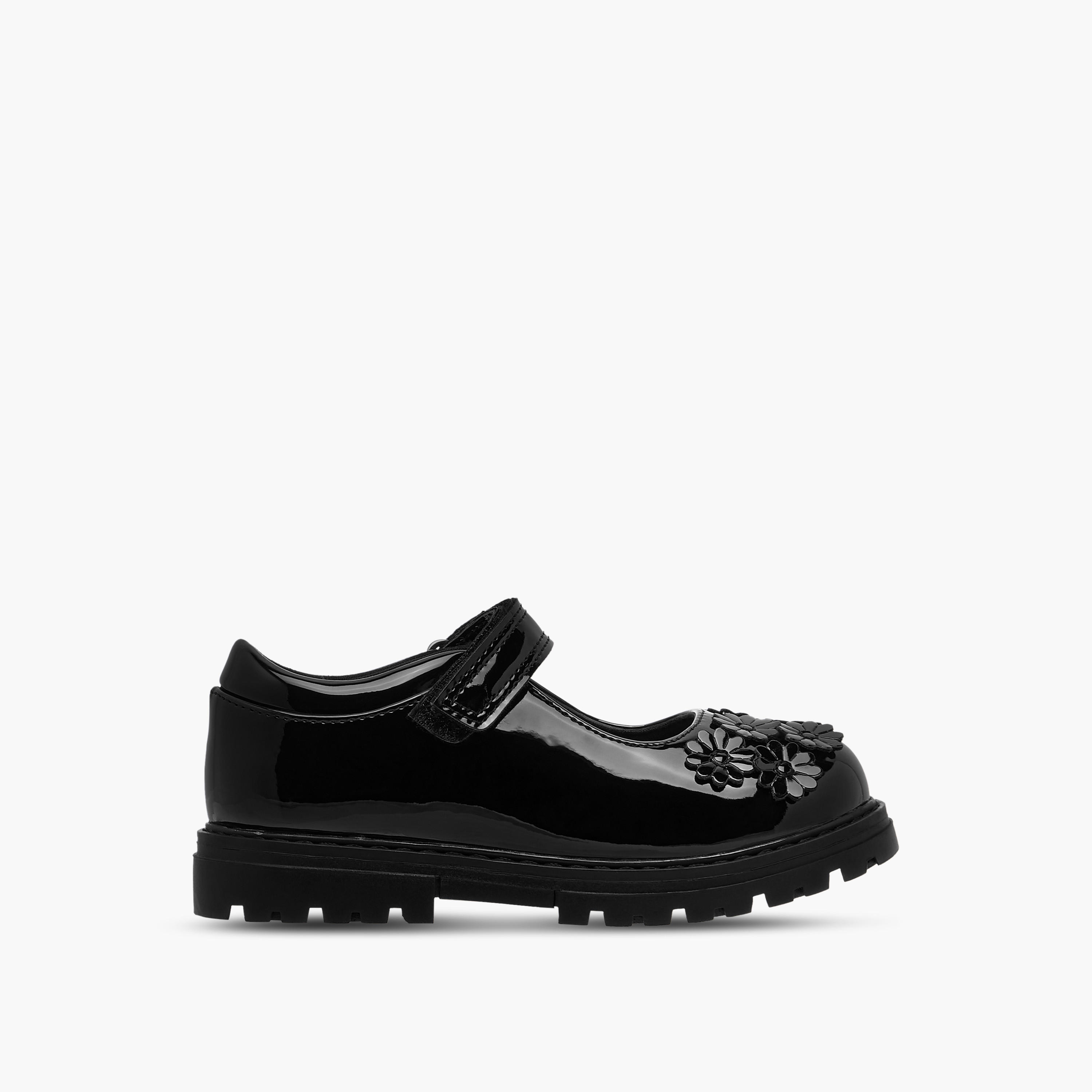 حذاء مدرسي ماري جين بزخارف زهرية وشريط إغلاق لاصق من جونيورز-girls-shoes-maryjanes-image-3