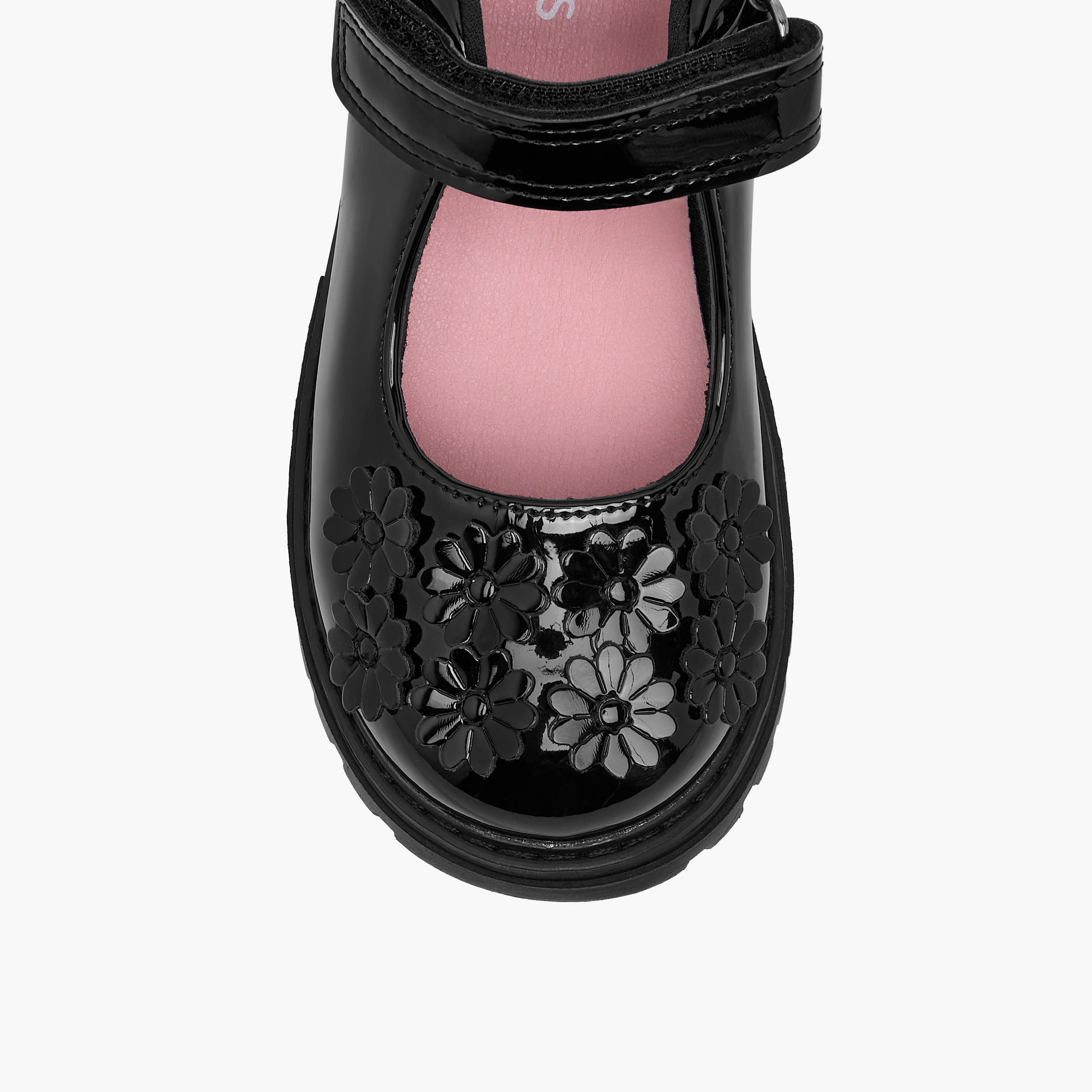 حذاء مدرسي ماري جين بزخارف زهرية وشريط إغلاق لاصق من جونيورز-girls-shoes-maryjanes-image-4