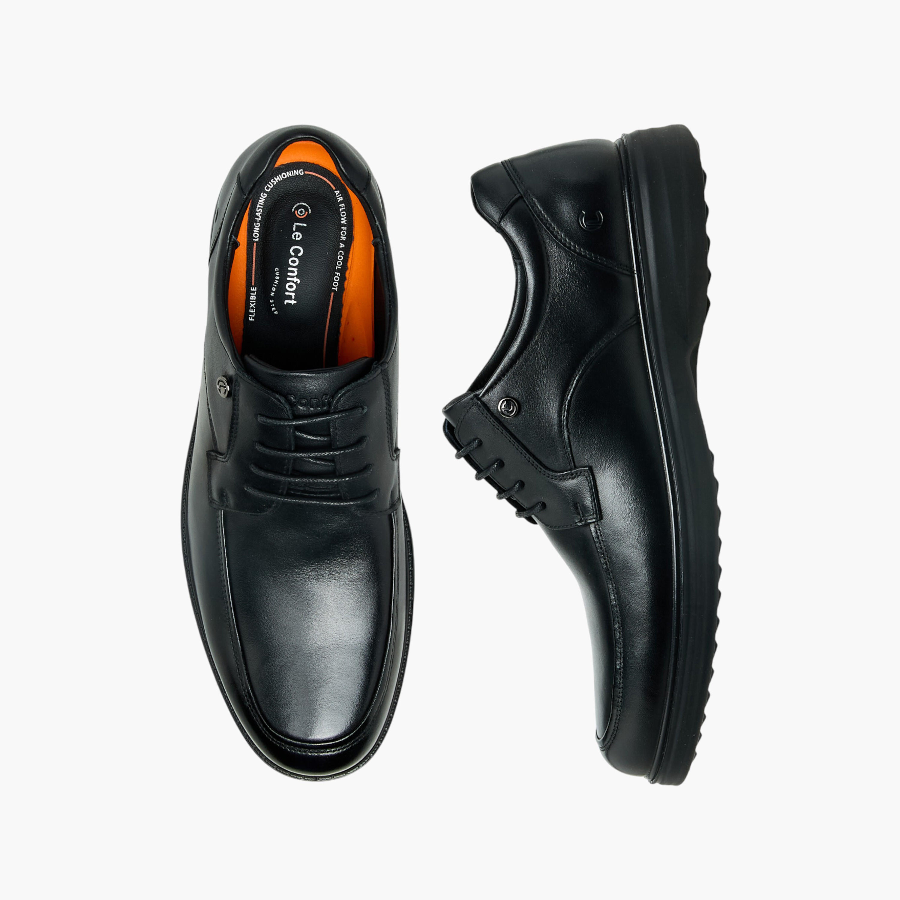 حذاء ديربي جلد طبيعي برباط للرجال من لو كونفور-men-shoes-formalshoes-image-1