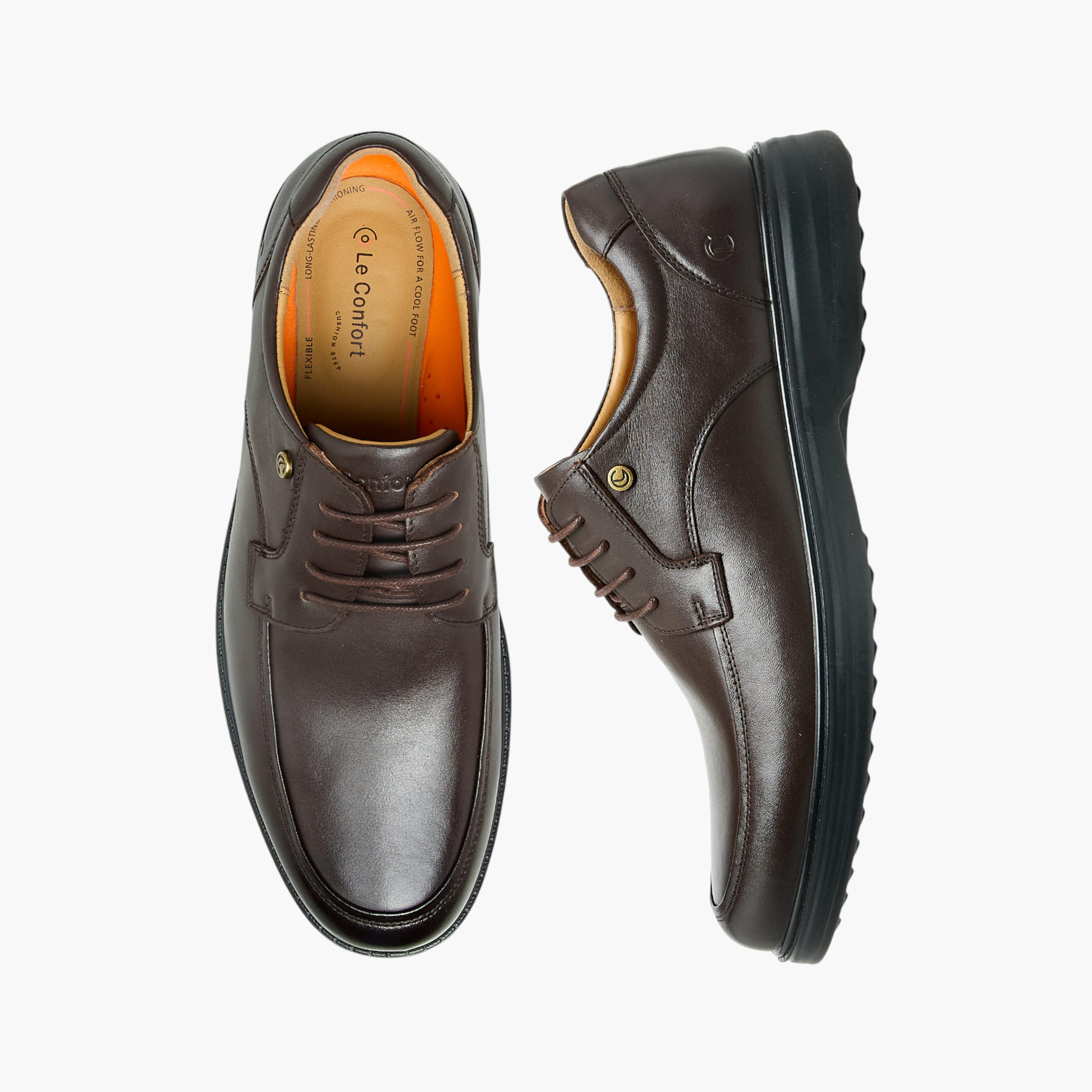 حذاء ديربي جلد طبيعي برباط للرجال من لو كونفور-men-shoes-formalshoes-image-1