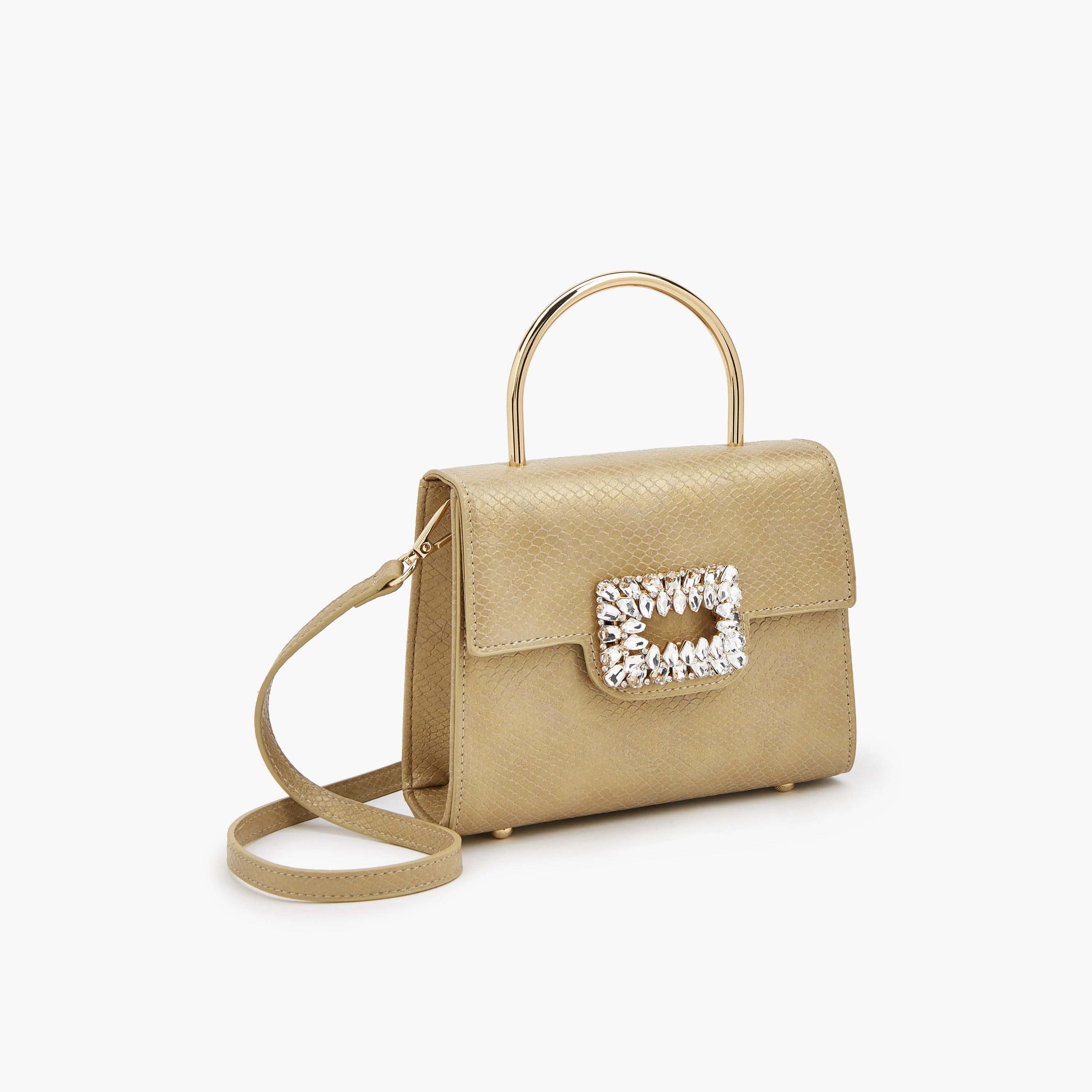 شنطة كروس بودي مزينة بإبزيم وحزام قابل للفصل من فلورا بيلا-women-bagsandwallets-handbags-image-4