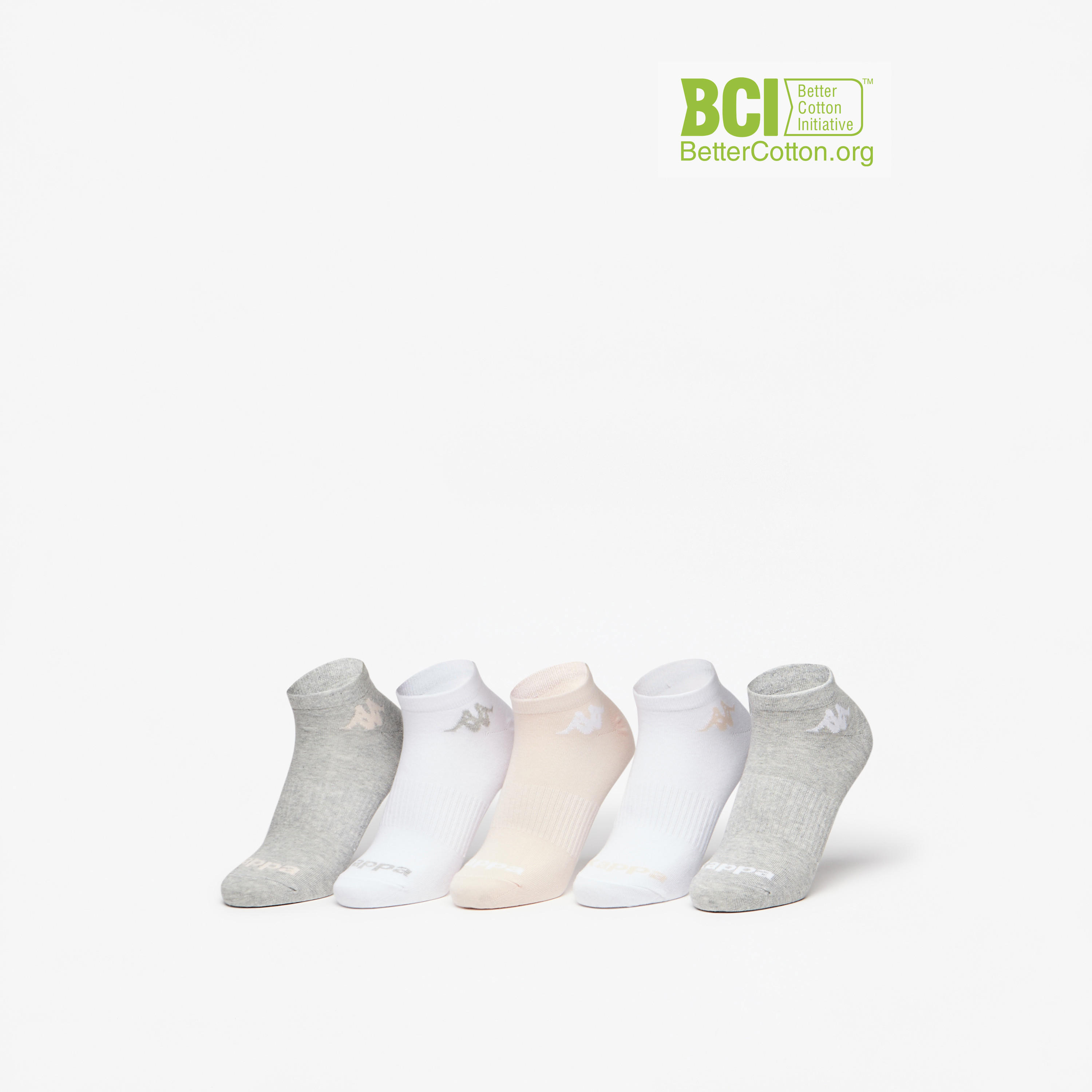 Kappa Logo Detail Ankle Length Sports Socks - Set of 5-women-socksandstockings-image-1