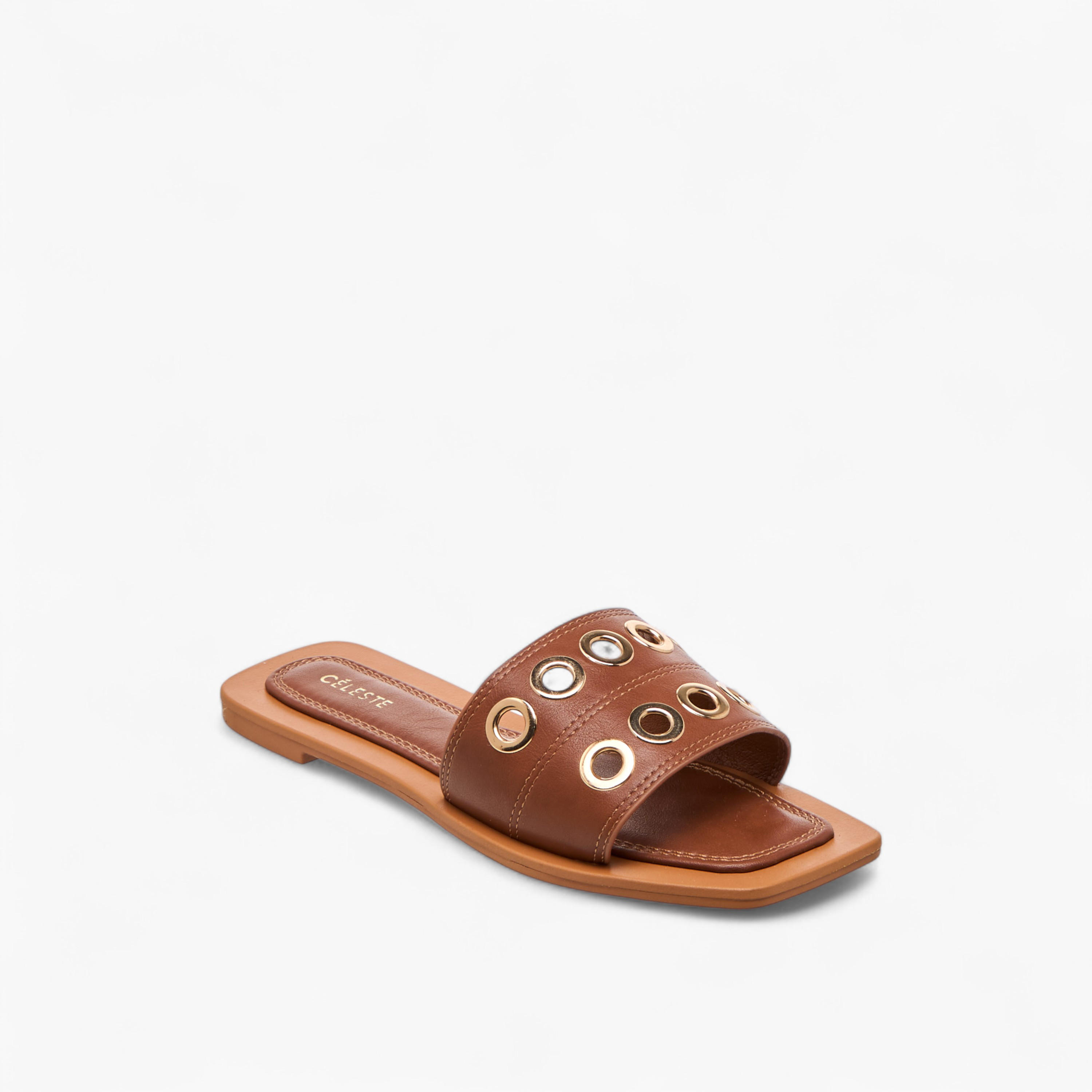 صندل سهل الارتداء بتفاصيل حلقات للنساء من سيليست - ZR606-women-shoes-flats-sandals-image-2