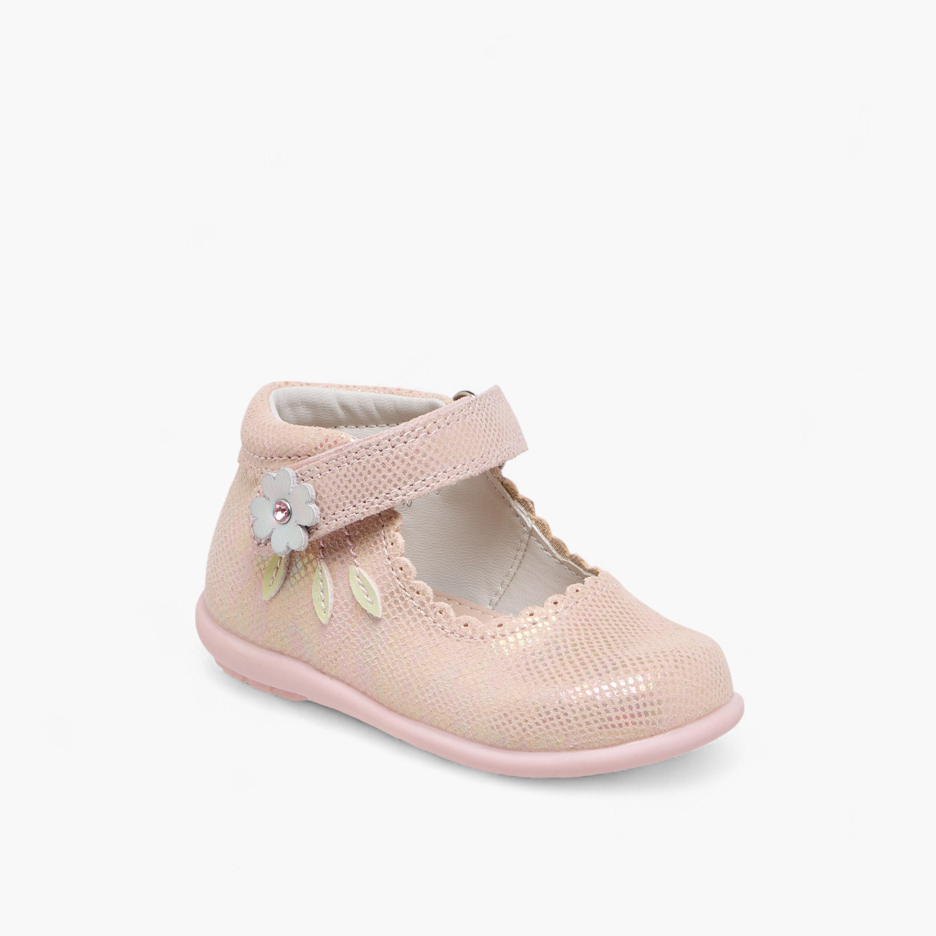 Barefeet Textured Mary Jane Shoes with Hook and Loop Closure-girls-shoes-maryjanes-image-2