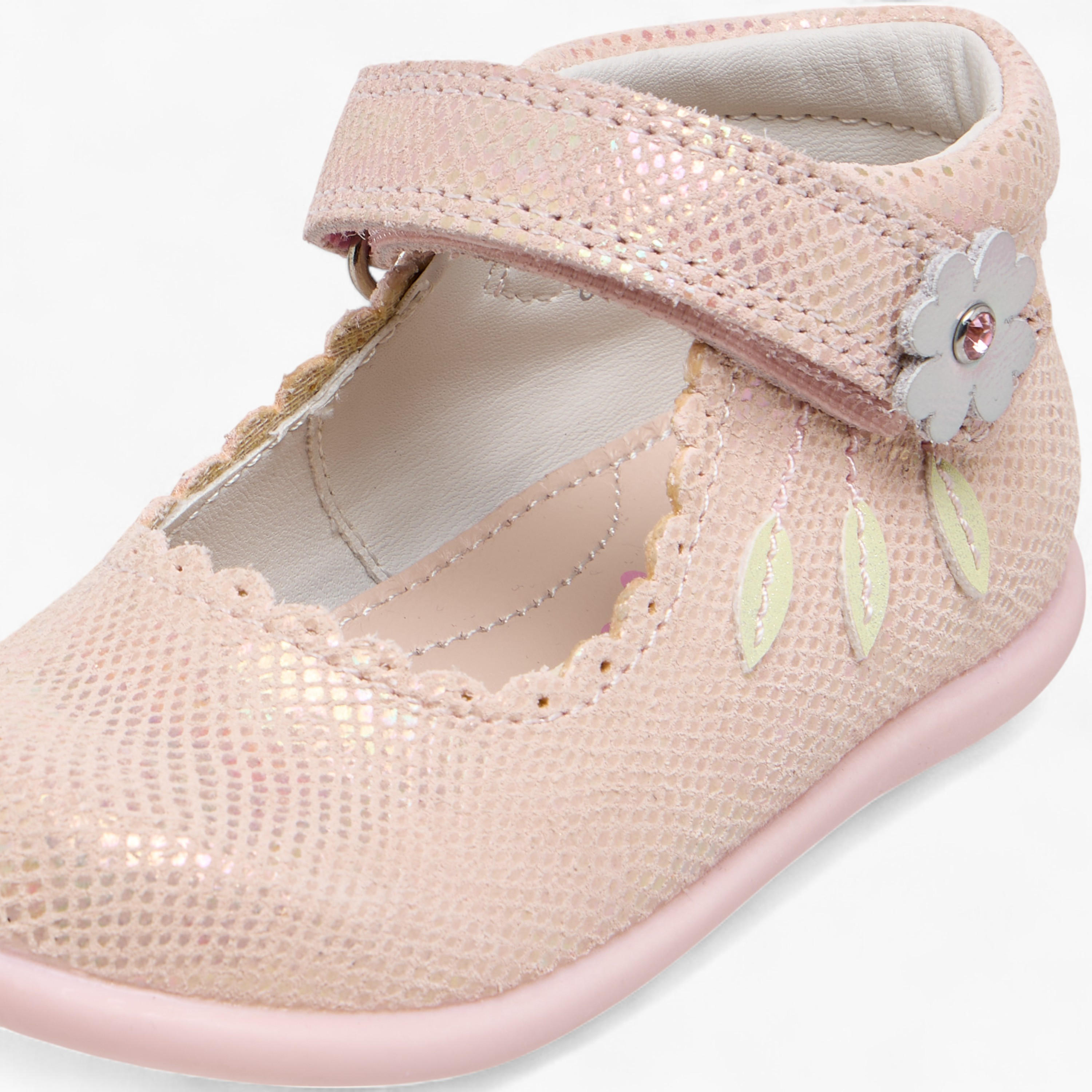 Barefeet Textured Mary Jane Shoes with Hook and Loop Closure-girls-shoes-maryjanes-image-4